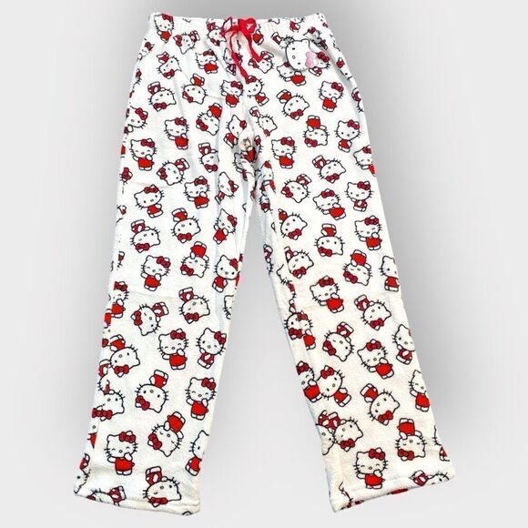 Hello Kitty “Poses All Over” Fuzzy Soft Touch Pajama Pants Womens size X-Large - Picture 3 of 12